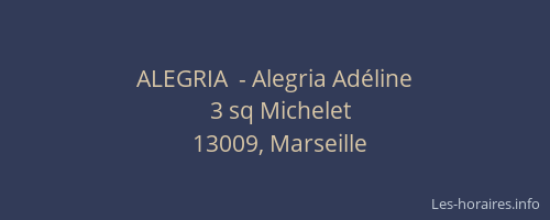 ALEGRIA  - Alegria Adéline