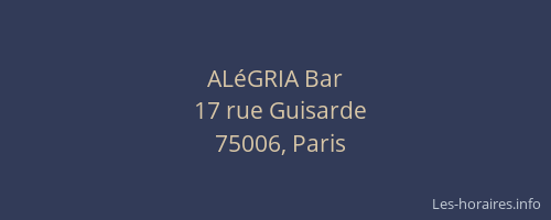 ALéGRIA Bar