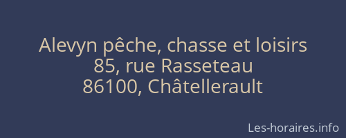 Alevyn pêche, chasse et loisirs