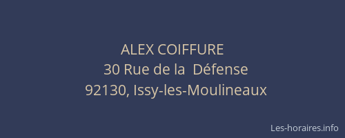 ALEX COIFFURE