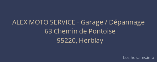 ALEX MOTO SERVICE - Garage / Dépannage