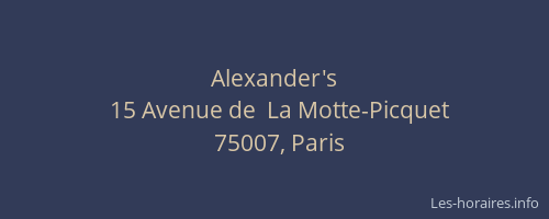 Alexander's