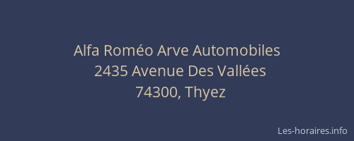 Alfa Roméo Arve Automobiles