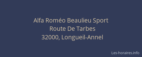 Alfa Roméo Beaulieu Sport