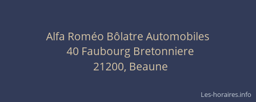Alfa Roméo Bôlatre Automobiles