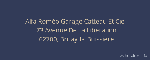 Alfa Roméo Garage Catteau Et Cie