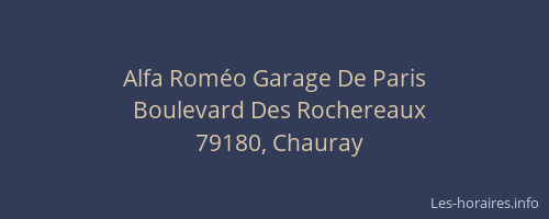 Alfa Rom&eacute;o Garage De Paris