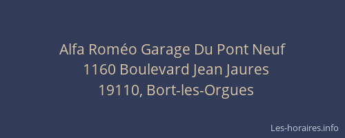 Alfa Roméo Garage Du Pont Neuf