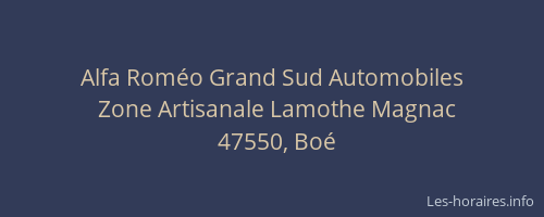 Alfa Rom&eacute;o Grand Sud Automobiles