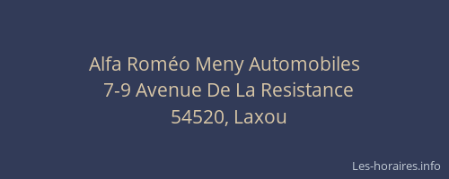 Alfa Roméo Meny Automobiles