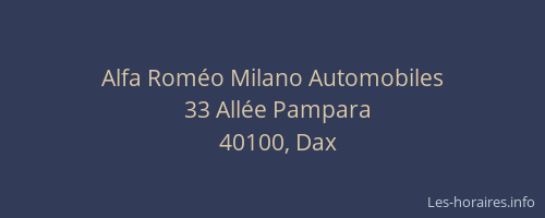 Alfa Roméo Milano Automobiles