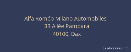 Alfa Rom&eacute;o Milano Automobiles
