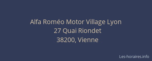 Alfa Rom&eacute;o Motor Village Lyon