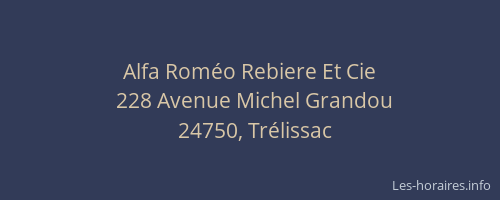 Alfa Roméo Rebiere Et Cie