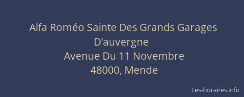 Alfa Rom&eacute;o Sainte Des Grands Garages D'auvergne