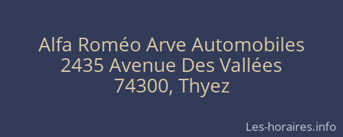 Alfa Roméo Arve Automobiles