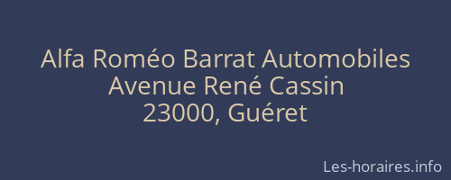 Alfa Roméo Barrat Automobiles