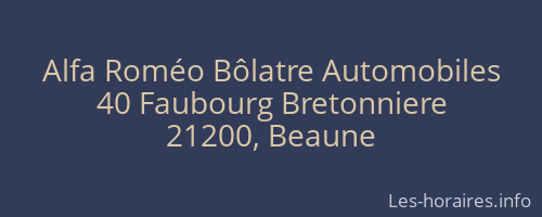 Alfa Roméo Bôlatre Automobiles