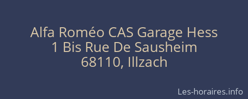 Alfa Roméo CAS Garage Hess