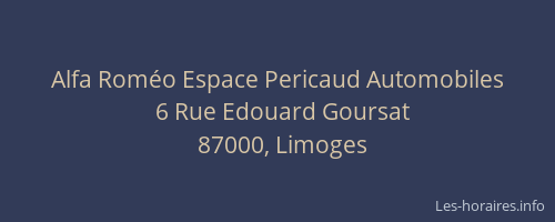 Alfa Roméo Espace Pericaud Automobiles