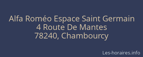Alfa Roméo Espace Saint Germain