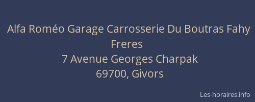 Alfa Roméo Garage Carrosserie Du Boutras Fahy Freres