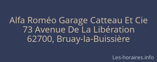 Alfa Roméo Garage Catteau Et Cie