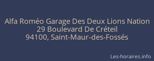 Alfa Roméo Garage Des Deux Lions Nation