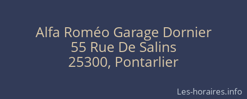 Alfa Roméo Garage Dornier