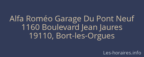 Alfa Roméo Garage Du Pont Neuf