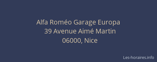 Alfa Roméo Garage Europa