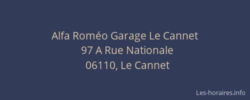 Alfa Roméo Garage Le Cannet