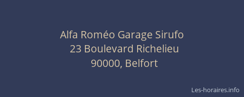 Alfa Roméo Garage Sirufo