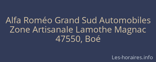 Alfa Roméo Grand Sud Automobiles