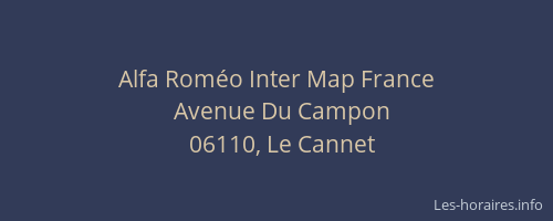 Alfa Roméo Inter Map France