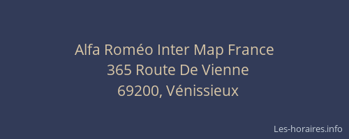 Alfa Roméo Inter Map France