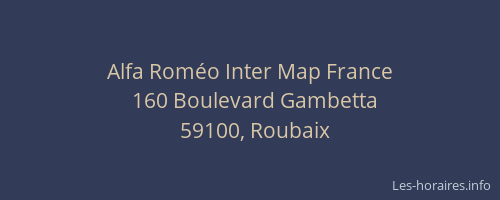Alfa Roméo Inter Map France