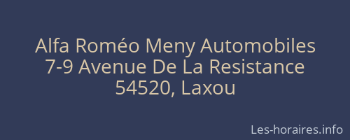 Alfa Roméo Meny Automobiles