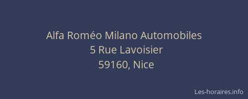 Alfa Roméo Milano Automobiles