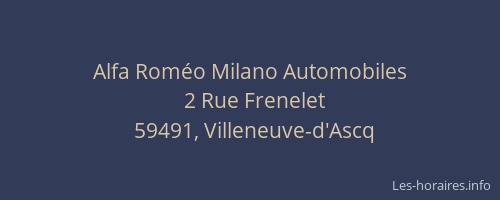 Alfa Roméo Milano Automobiles