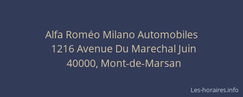 Alfa Roméo Milano Automobiles