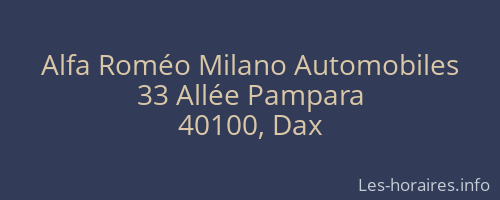 Alfa Roméo Milano Automobiles