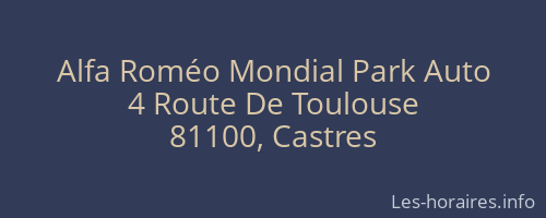 Alfa Roméo Mondial Park Auto