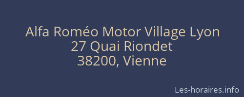 Alfa Roméo Motor Village Lyon