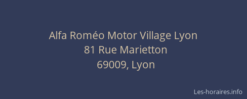 Alfa Roméo Motor Village Lyon