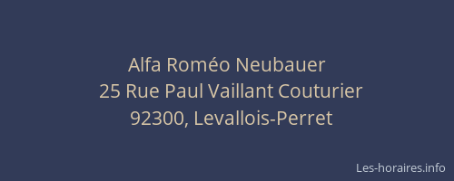 Alfa Roméo Neubauer