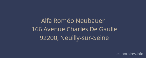 Alfa Roméo Neubauer