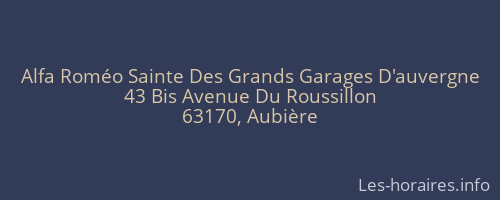 Alfa Roméo Sainte Des Grands Garages D'auvergne