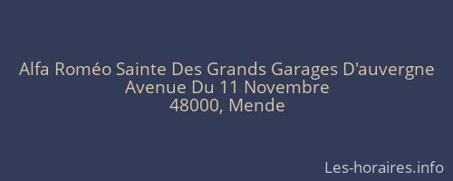 Alfa Roméo Sainte Des Grands Garages D'auvergne