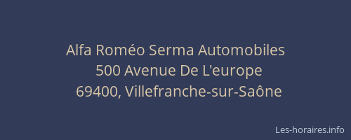 Alfa Roméo Serma Automobiles